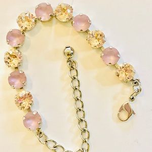 Vintage Rose & Frosted Pink Bracelet